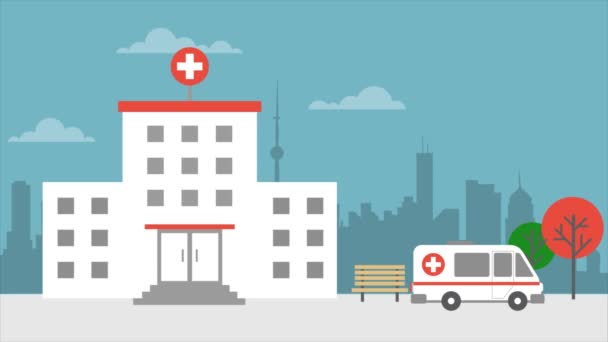 Background Explainer Hospital Exterior Hight Quality — Stock Video