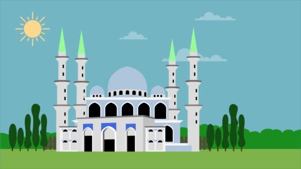 Sfondo Spiegatore Moschea Alta Qualità — Video Stock