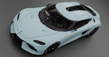 İzole edilmiş arkaplanda Koenigsegg Gemera 'nın 3B canlandırması