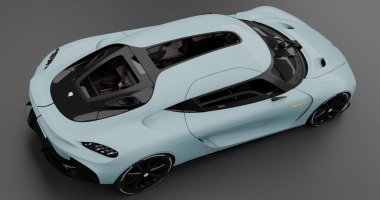 İzole edilmiş arkaplanda Koenigsegg Gemera 'nın 3B canlandırması
