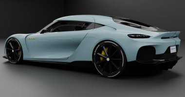 İzole edilmiş arkaplanda Koenigsegg Gemera 'nın 3B canlandırması
