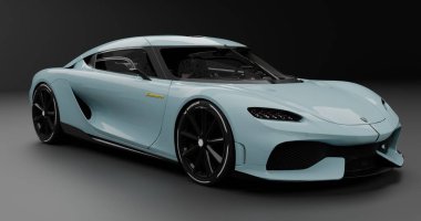 İzole edilmiş arkaplanda Koenigsegg Gemera 'nın 3B canlandırması