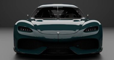 İzole edilmiş arkaplanda Koenigsegg Gemera 'nın 3B canlandırması