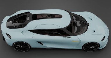 İzole edilmiş arkaplanda Koenigsegg Gemera 'nın 3B canlandırması