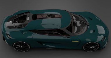 İzole edilmiş arkaplanda Koenigsegg Gemera 'nın 3B canlandırması