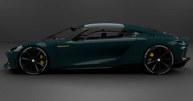 İzole edilmiş arkaplanda Koenigsegg Gemera 'nın 3B canlandırması