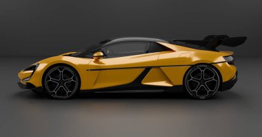 İzole edilmiş arkaplanda BYD Yangwang U9 'un 3B canlandırması