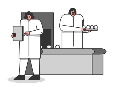 Kümes hayvanları, yumurta kalitesini kontrol eder. Tavuk üretimi endüstrisi konsepti