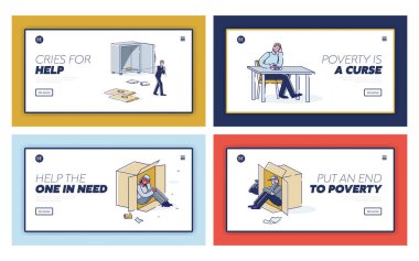 Yoksul insanların iflas, dilenciler ve evsizlerin iş kaybettiği bir dizi iniş sayfası.