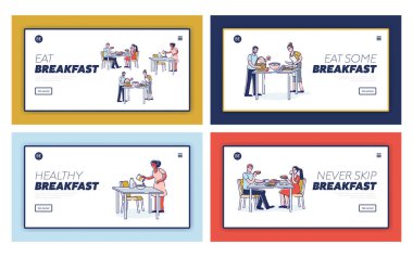 Sağlıklı kahvaltı sitesi, evde kahvaltı yapan şablon iniş sayfaları.