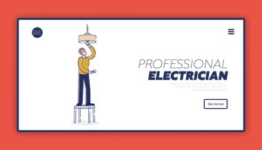 Tamirci ve elektrikçi web sitesi, tamircinin çalıştığı iniş sayfası şablonu