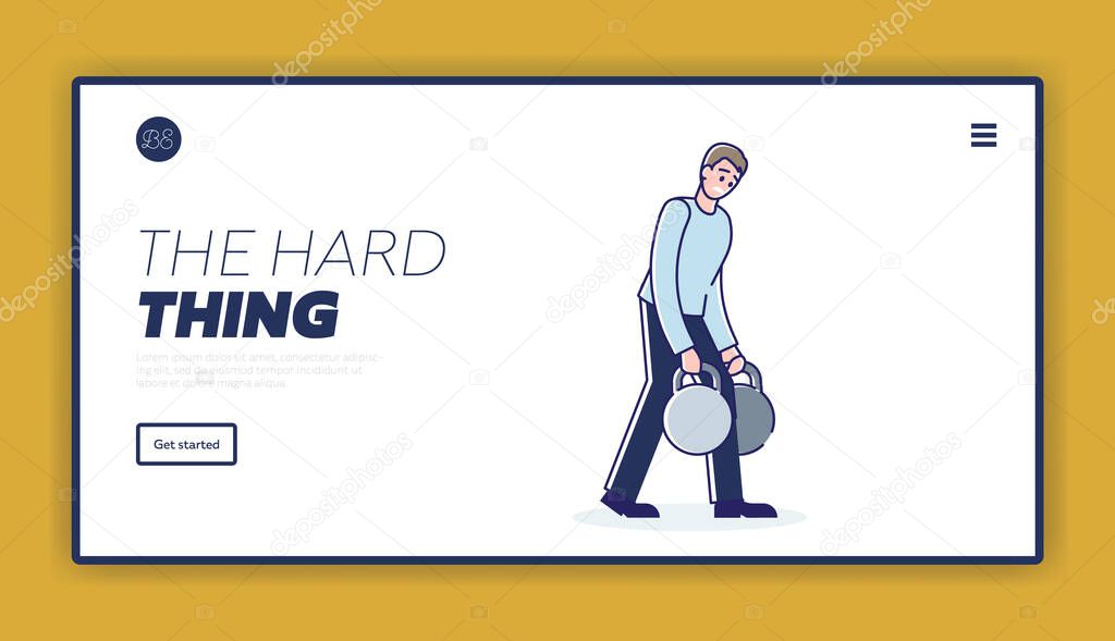 Vector illustration of Man Carrying Heavy Weights 414192314