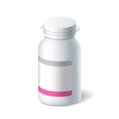 Haplar, sıvı ilaçlar, ağrı kesiciler, vitaminler ya da ilaçlar için gerçekçi plastik şişe