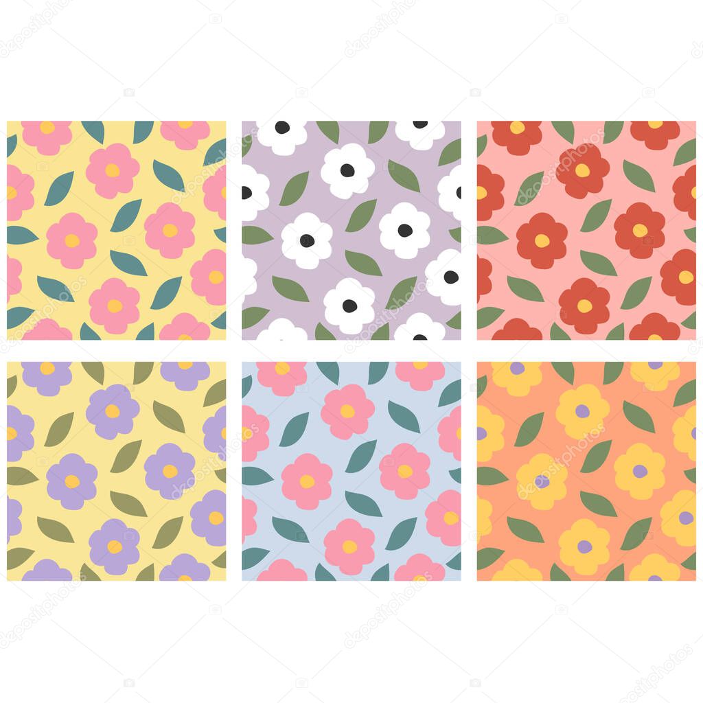 Seamless pattern with decorative flowers. Great for fabric, textile. Vector illustration