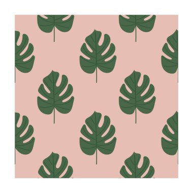 Tropik palmiye yaprakları. Vektör desensiz çiçek karalama arkaplanı