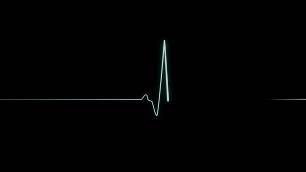 Серцева кардіограма на чорному фоні — стокове відео