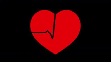 Kalp atışları durgun, kırmızı bir kalp.