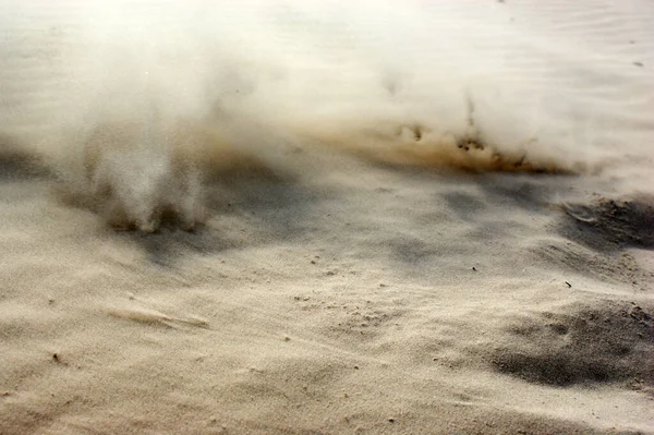 Arena Una Duna Del Desierto Playa Sin Gente Tormenta Arena — Foto de Stock