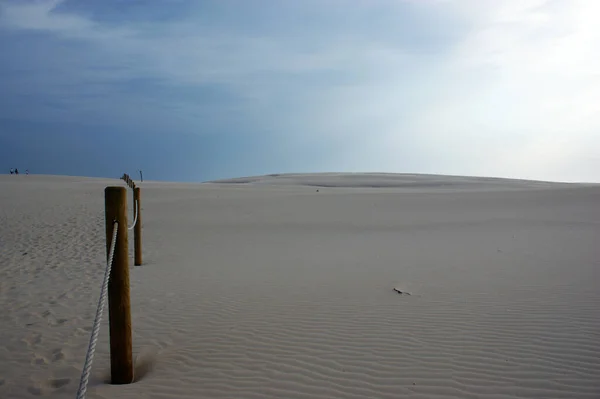 在海滩上的沙漠沙丘上没有人在波兰移动沙丘 — 图库照片