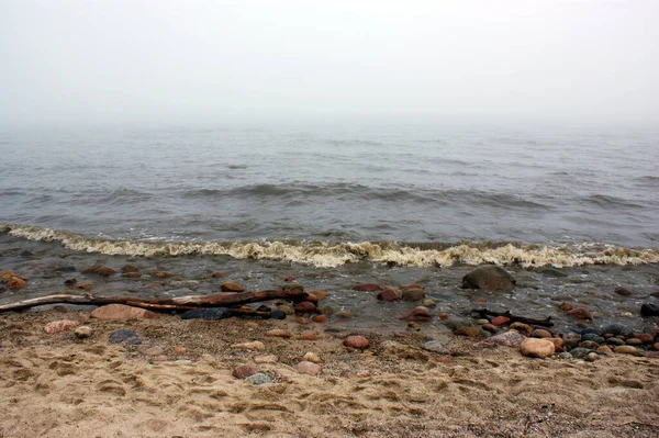 波兰波罗的海美丽的蓝色海浪 海洋地平线 — 图库照片