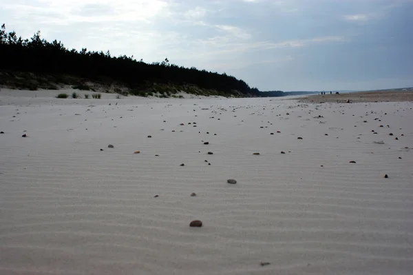 Polonya Baltık Denizi Güzel Mavi Deniz Dalgaları Okyanus Ufku Kum — Stok fotoğraf