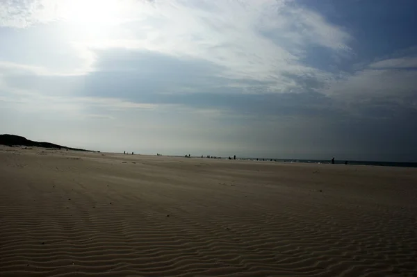 Polish Baltic Sea Beautiful Blue Sea Waves Ocean Horizon Sand Stock Image