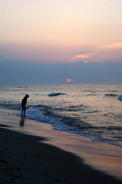 Sonnenuntergang Über Der Ostsee Polen Schöner Sonnenuntergang — Stockfoto