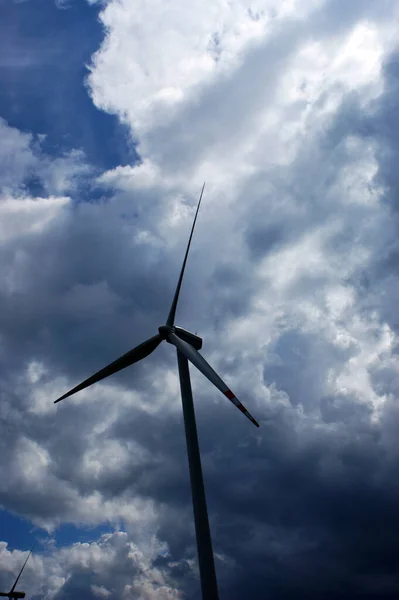 Wind Farm Windmill Wind Farm Field Blue Sky Cloudy Sky — Stock Photo, Image