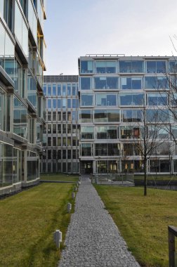 Cam ofis, mavi mimari ofis, bölge patikası.