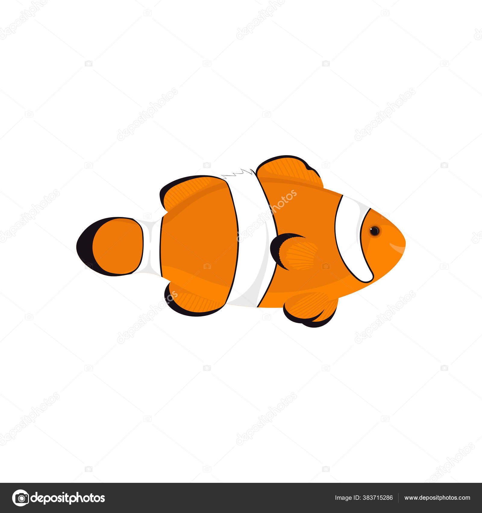 Ilustrasi Ikan Badut Kartun Yang Lucu Stok Vektor AnikaKarts 383715286