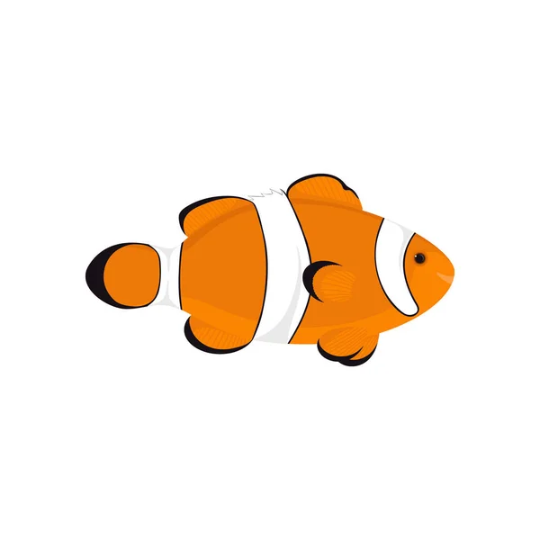 Lindo payaso de dibujos animados peces ilustración — Vector de stock