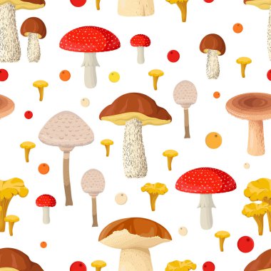 Beyaz arkaplanda mantarsız desen