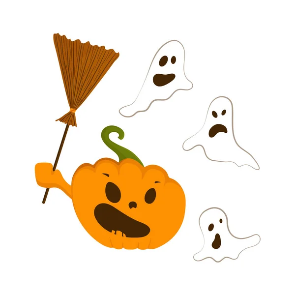 Halloween concepto de vacaciones en estilo plano — Archivo Imágenes Vectoriales