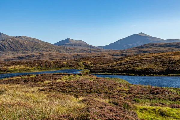 Kilátás Loch Druidibeg Dél Uist Hebridák Szigetén Egy Napos Késő — Stock Fotó