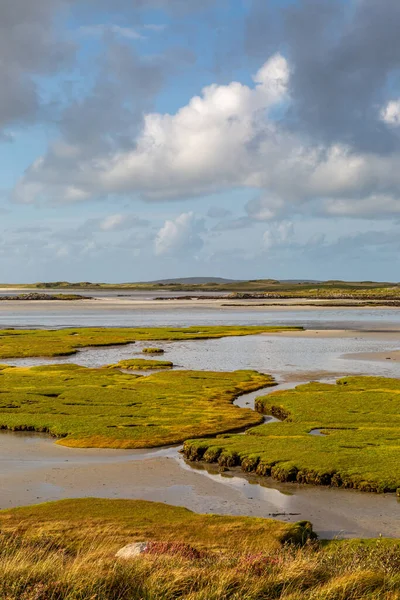 Paysage Côtier Nord Uist Par Une Journée Ensoleillée Fin Été — Photo