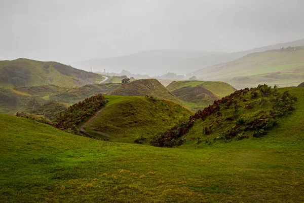 The Fairy Glen on the Isle of Skye on a misty day in late summer