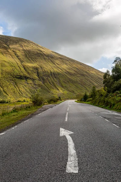 Montagnes Accidentées Long Une Route Écosse — Photo