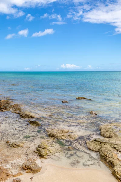 Una Playa Rocosa Isla Caribeña Antigua — Foto de Stock