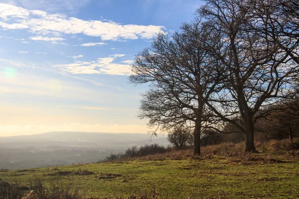 Vista Brumosa Desde Colley Hill Surrey — Foto de Stock