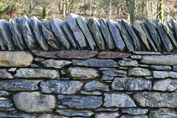 Fragment Kamiennego Muru Parku Narodowym Lake District — Zdjęcie stockowe