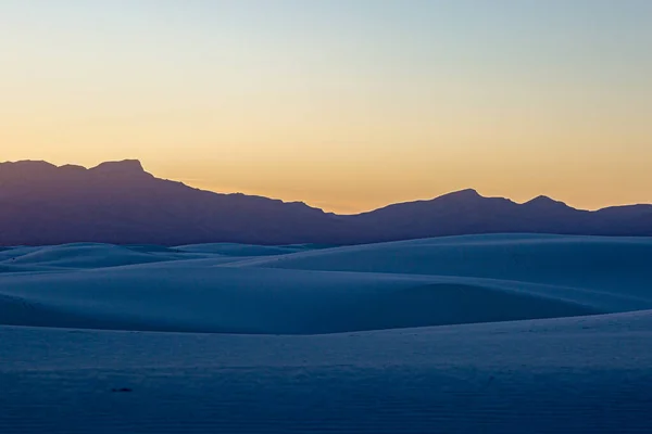 Idylliczny Widok Zachodzie Słońca Pustyni White Sands Nowym Meksyku — Zdjęcie stockowe