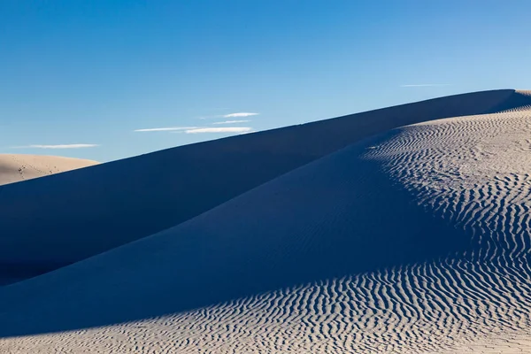 Light Shadow Gypsum Sand Dunes White Sands National Monument New — Stock Photo, Image