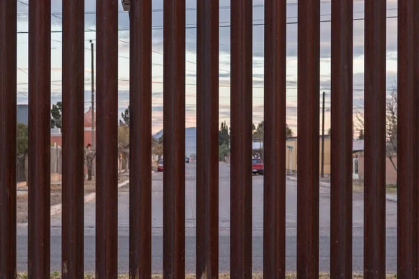 Looking Border Fence Usa Mexico Town Mexico Visible Other Side — Stock Photo, Image