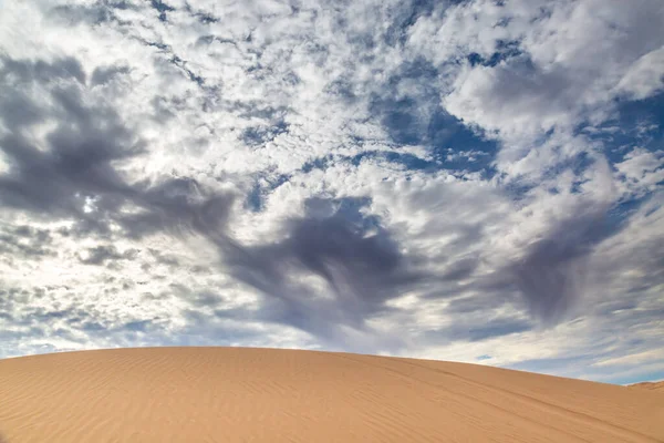 Nuages Dramatiques Dessus Des Dunes Impériales Sable Californie — Photo