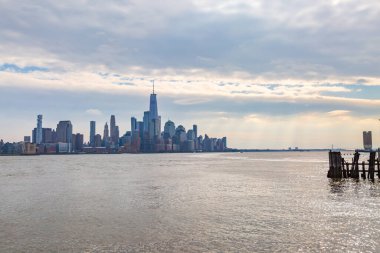 Hoboken 'dan New York Skyline ve Hudson Nehri manzarası
