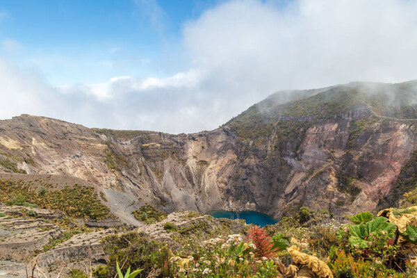 Part of the rocky crater of Iraz volcano in Costa Rica