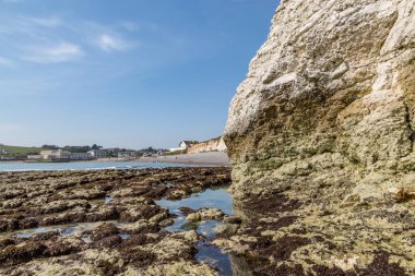 Wight Adası 'ndaki Tatlı Su Koyu plajına bakıyorum.