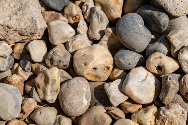 Een Volledige Lijst Foto Van Kiezels Een Strand Met Een — Stockfoto