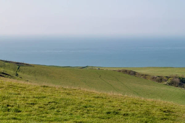 Olhando Para Mar Catherine Ilha Wight Uma Manhã Ensolarada Primavera — Fotografia de Stock