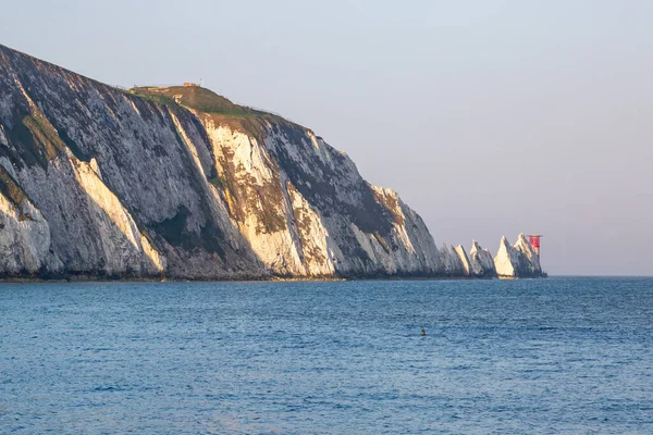 Mirando Hacia Needles Desde Playa Alum Bay Isla Wight —  Fotos de Stock